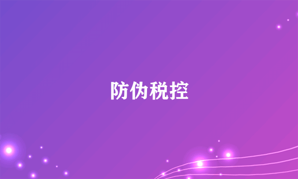 防伪税控