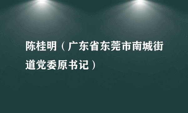 陈桂明（广东省东莞市南城街道党委原书记）