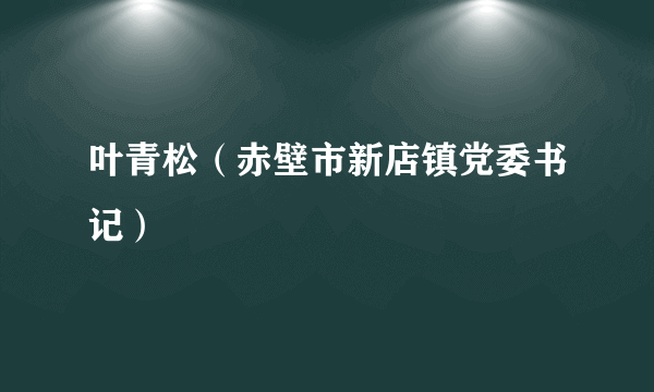 叶青松（赤壁市新店镇党委书记）