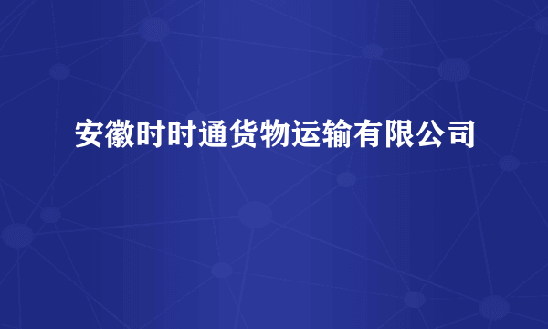 安徽时时通货物运输有限公司