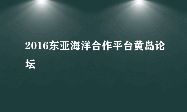 2016东亚海洋合作平台黄岛论坛