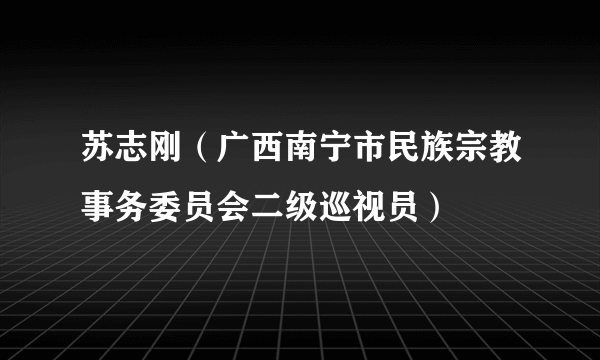 苏志刚（广西南宁市民族宗教事务委员会二级巡视员）