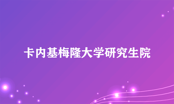 卡内基梅隆大学研究生院