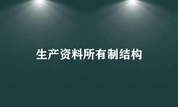 生产资料所有制结构