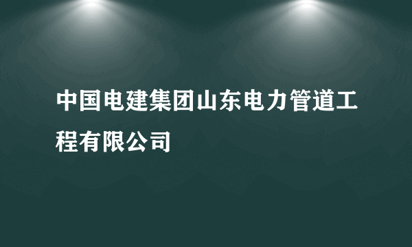 中国电建集团山东电力管道工程有限公司