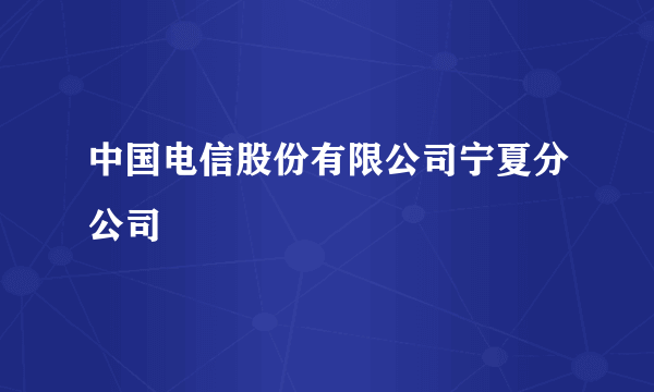 中国电信股份有限公司宁夏分公司