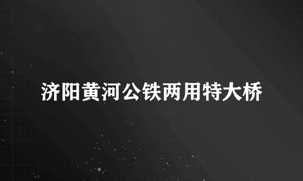 济阳黄河公铁两用特大桥