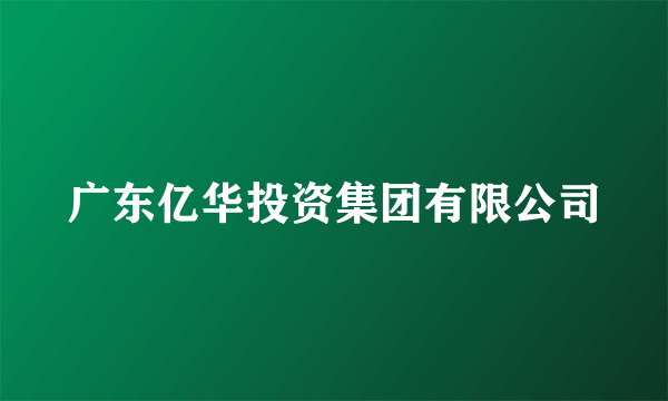 广东亿华投资集团有限公司