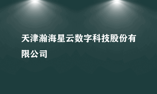 天津瀚海星云数字科技股份有限公司