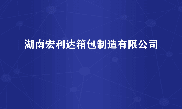 湖南宏利达箱包制造有限公司