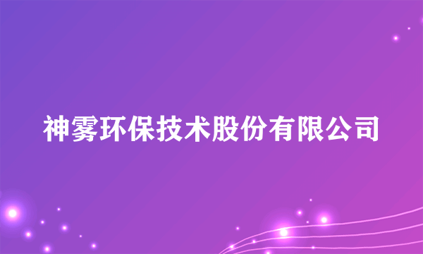 神雾环保技术股份有限公司