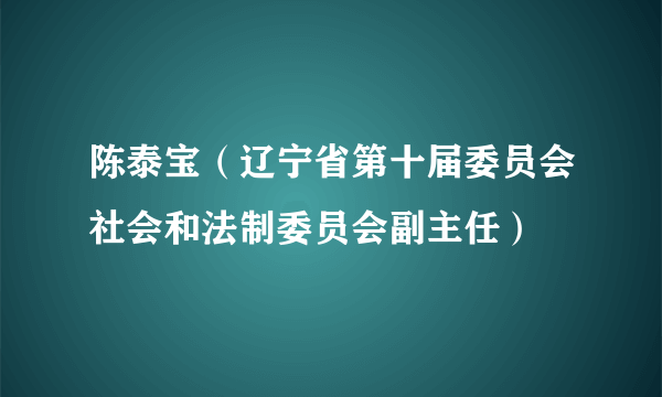 陈泰宝（辽宁省第十届委员会社会和法制委员会副主任）