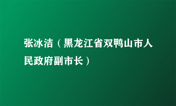 张冰洁（黑龙江省双鸭山市人民政府副市长）