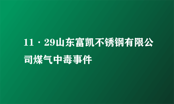 11·29山东富凯不锈钢有限公司煤气中毒事件