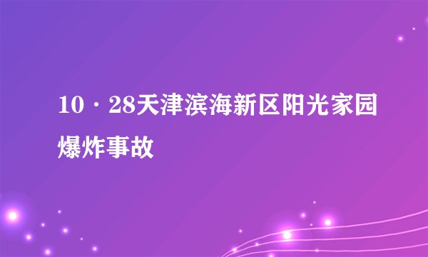 10·28天津滨海新区阳光家园爆炸事故