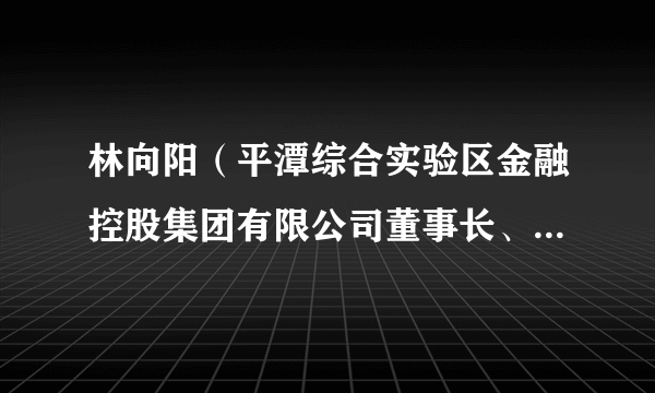 林向阳（平潭综合实验区金融控股集团有限公司董事长、总经理）