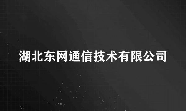 湖北东网通信技术有限公司