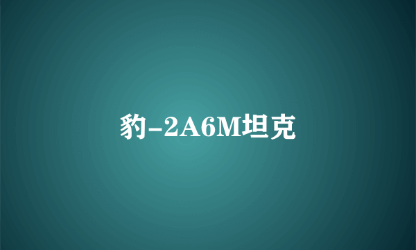 豹-2A6M坦克