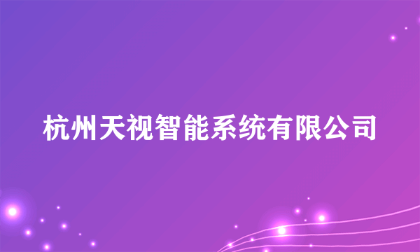 杭州天视智能系统有限公司