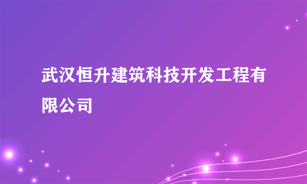 武汉恒升建筑科技开发工程有限公司