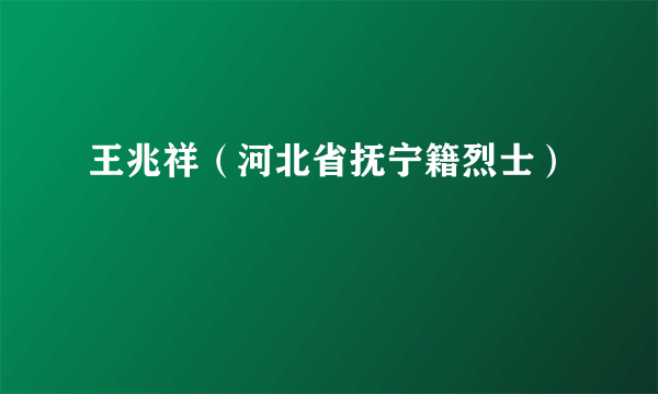 王兆祥（河北省抚宁籍烈士）