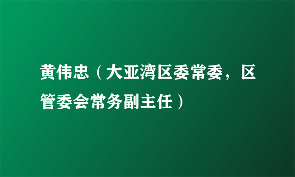 黄伟忠（大亚湾区委常委，区管委会常务副主任）