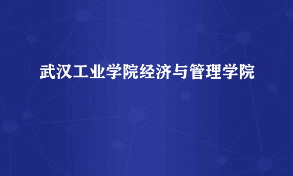 武汉工业学院经济与管理学院