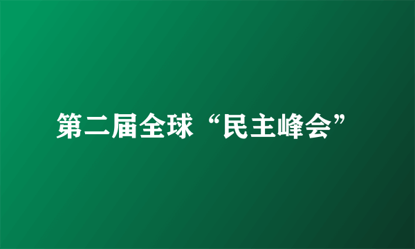 第二届全球“民主峰会”