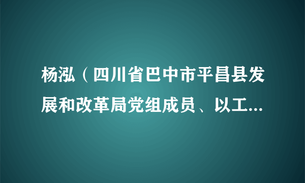 杨泓（四川省巴中市平昌县发展和改革局党组成员、以工代赈办主任）