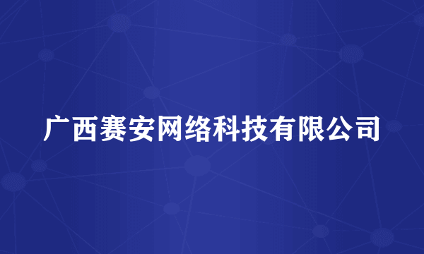 广西赛安网络科技有限公司