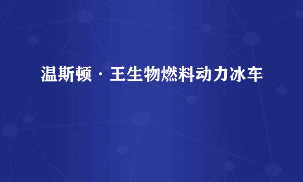 温斯顿·王生物燃料动力冰车