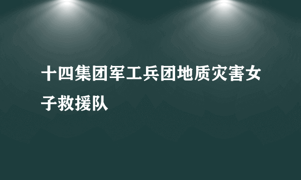 十四集团军工兵团地质灾害女子救援队