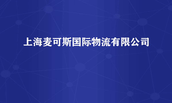 上海麦可斯国际物流有限公司