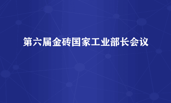 第六届金砖国家工业部长会议