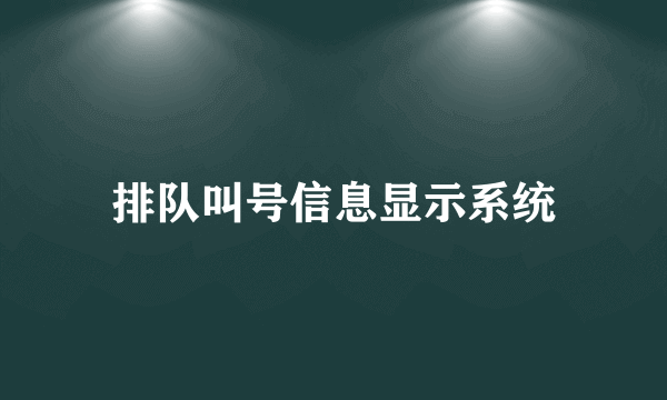 排队叫号信息显示系统