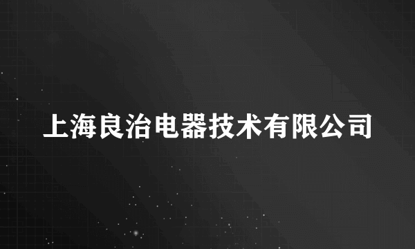 上海良治电器技术有限公司