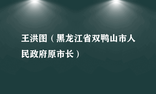 王洪图（黑龙江省双鸭山市人民政府原市长）