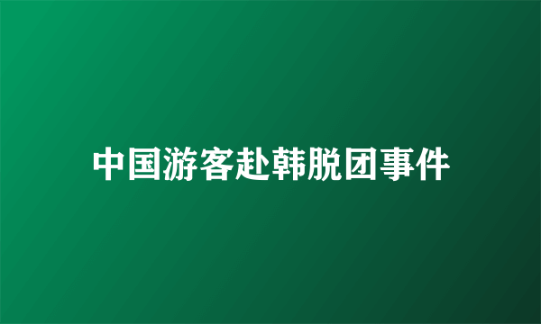 中国游客赴韩脱团事件