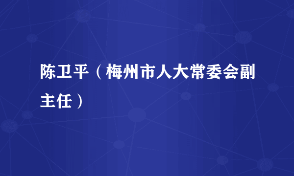 陈卫平（梅州市人大常委会副主任）