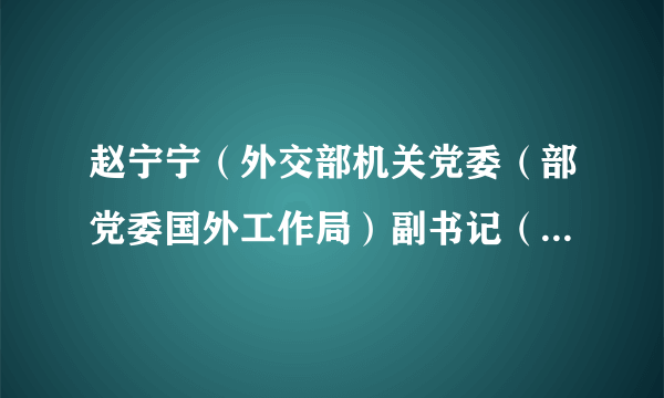 赵宁宁（外交部机关党委（部党委国外工作局）副书记（副局长））