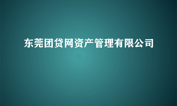 东莞团贷网资产管理有限公司