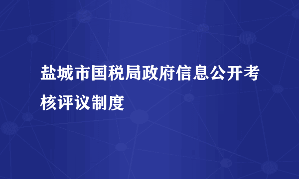 盐城市国税局政府信息公开考核评议制度