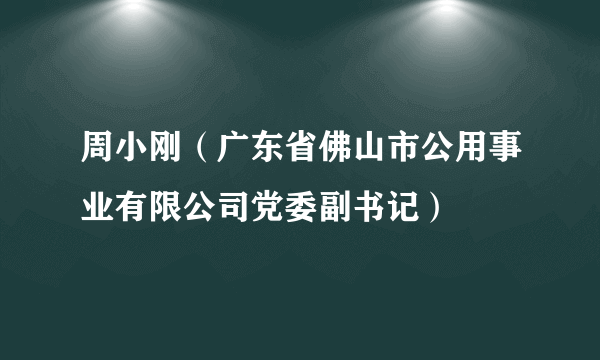 周小刚（广东省佛山市公用事业有限公司党委副书记）