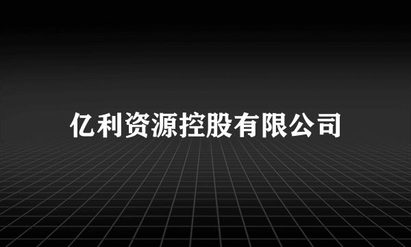 亿利资源控股有限公司