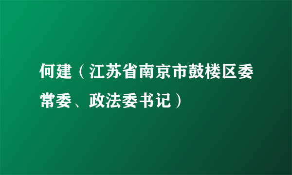 何建（江苏省南京市鼓楼区委常委、政法委书记）