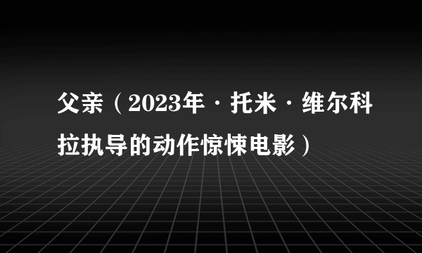 父亲（2023年·托米·维尔科拉执导的动作惊悚电影）