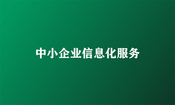 中小企业信息化服务