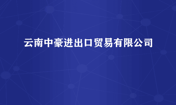 云南中豪进出口贸易有限公司