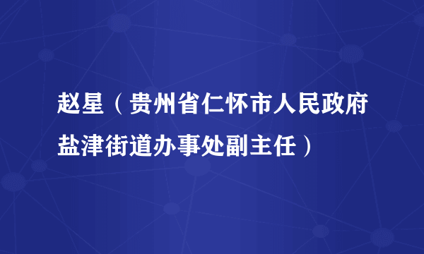 赵星（贵州省仁怀市人民政府盐津街道办事处副主任）