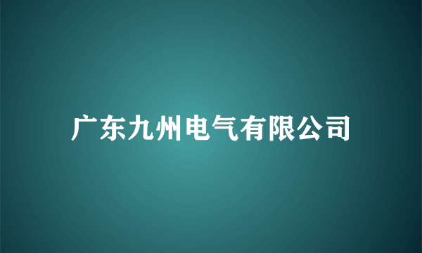 广东九州电气有限公司